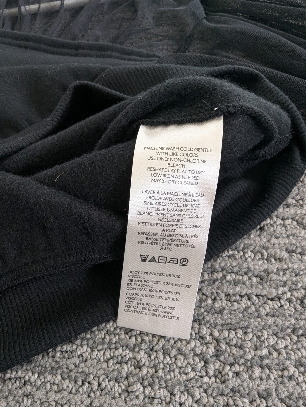 Maeve Anthropologie Short-Sleeve Sheer-Inset Knit Top Black - Picture 11 of 12